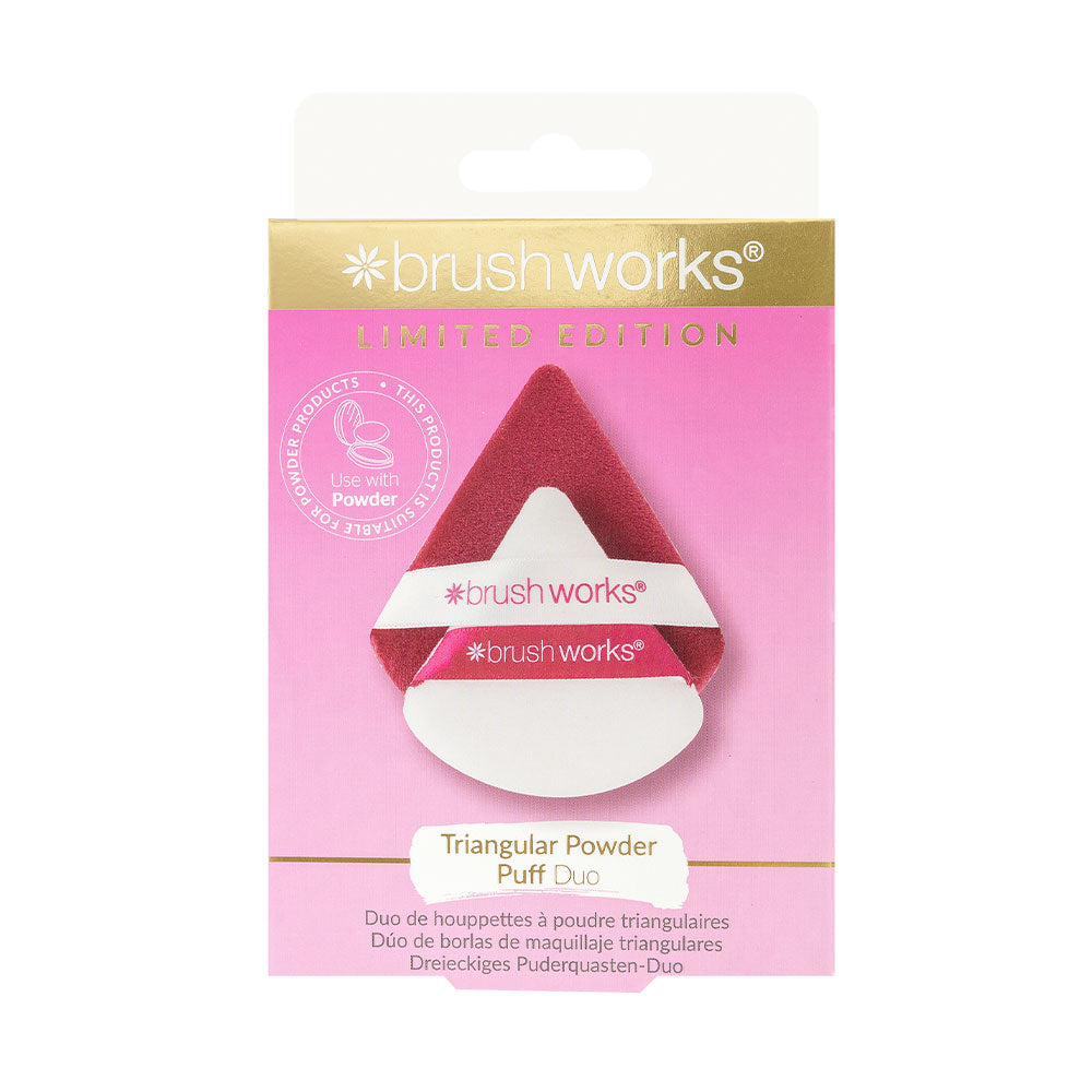 Brushworks-powder Puff Duo-red