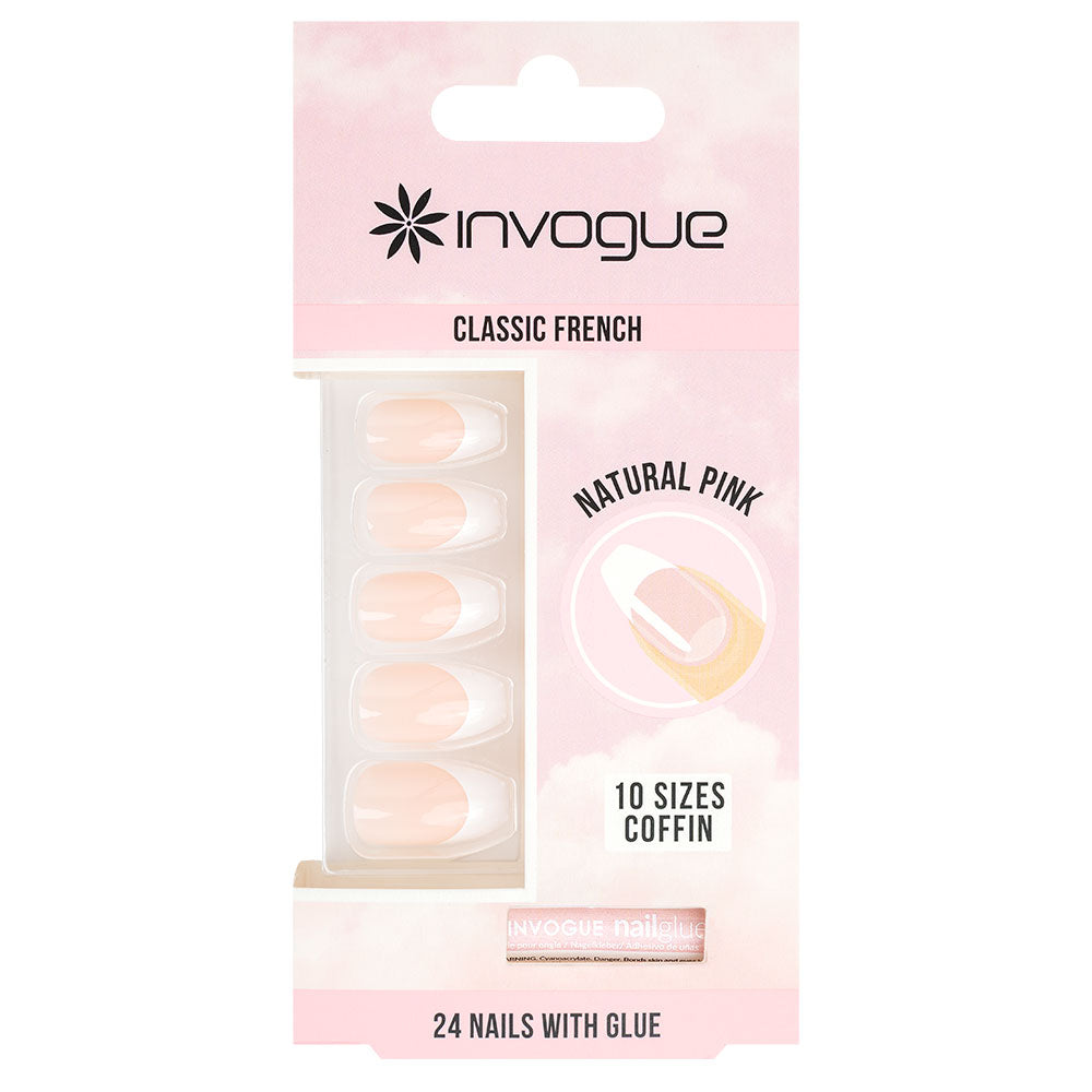 Invogue - French Pink Coffin - Nails Set