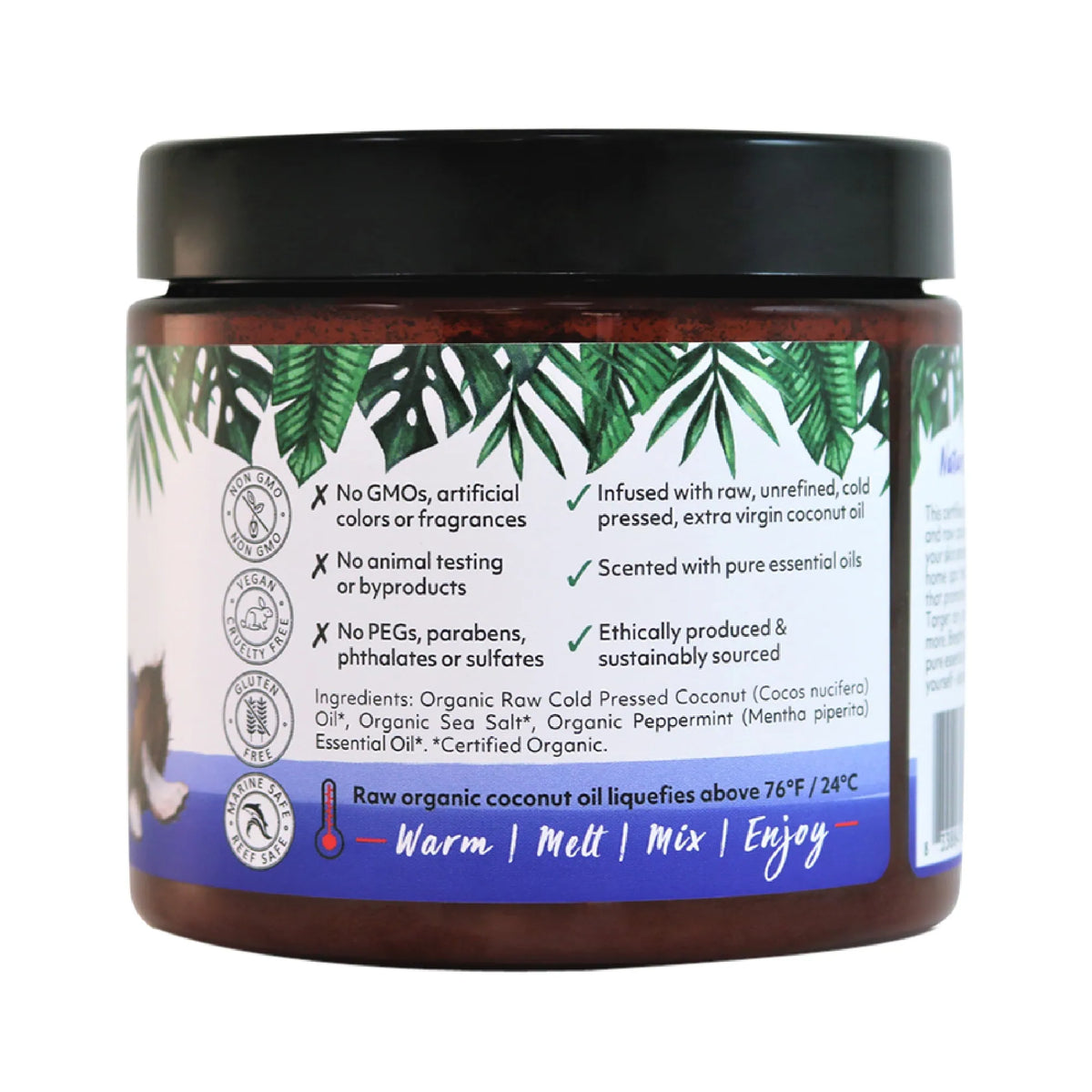Fiji Organic - Whole Body Sea Salt Scrub Infused With Coconut Oil - Peppermint