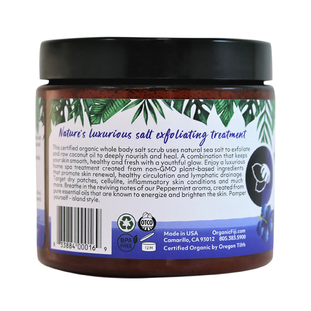 Fiji Organic - Whole Body Sea Salt Scrub Infused With Coconut Oil - Peppermint