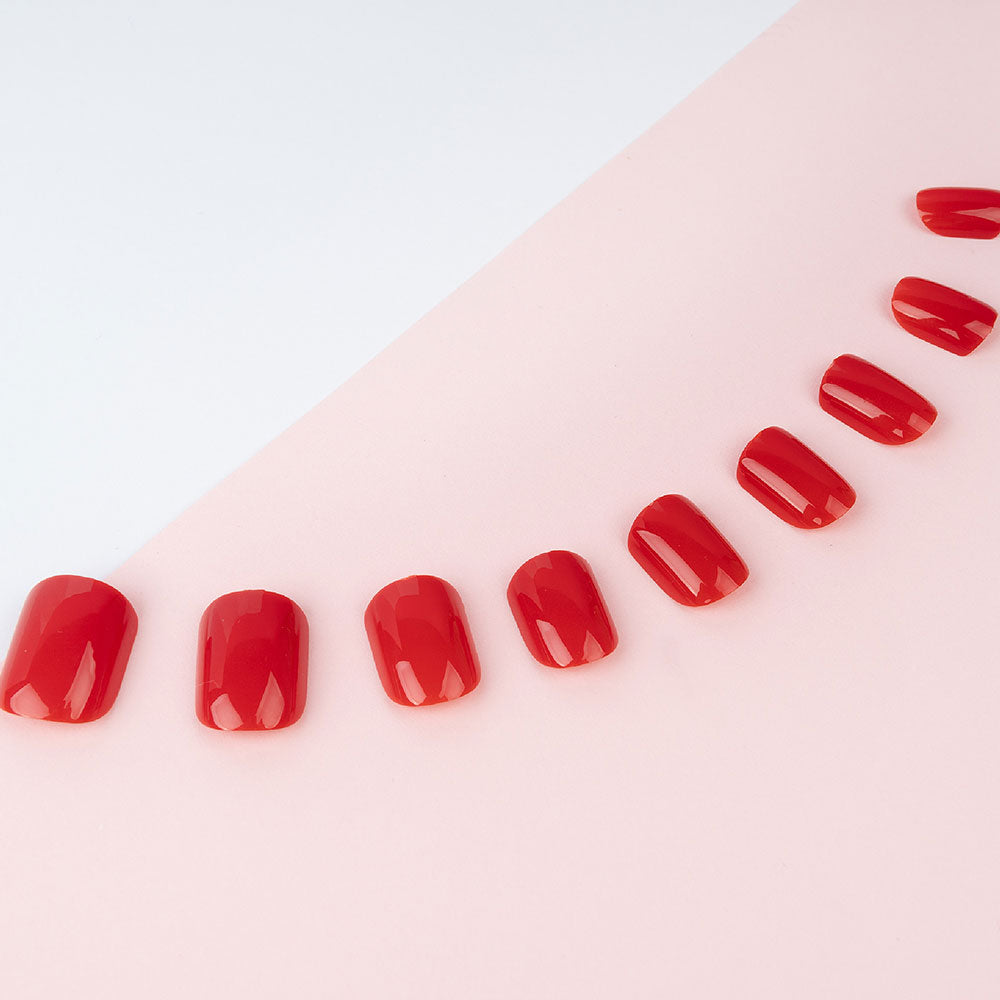 Invogue-bright Red Square Nails