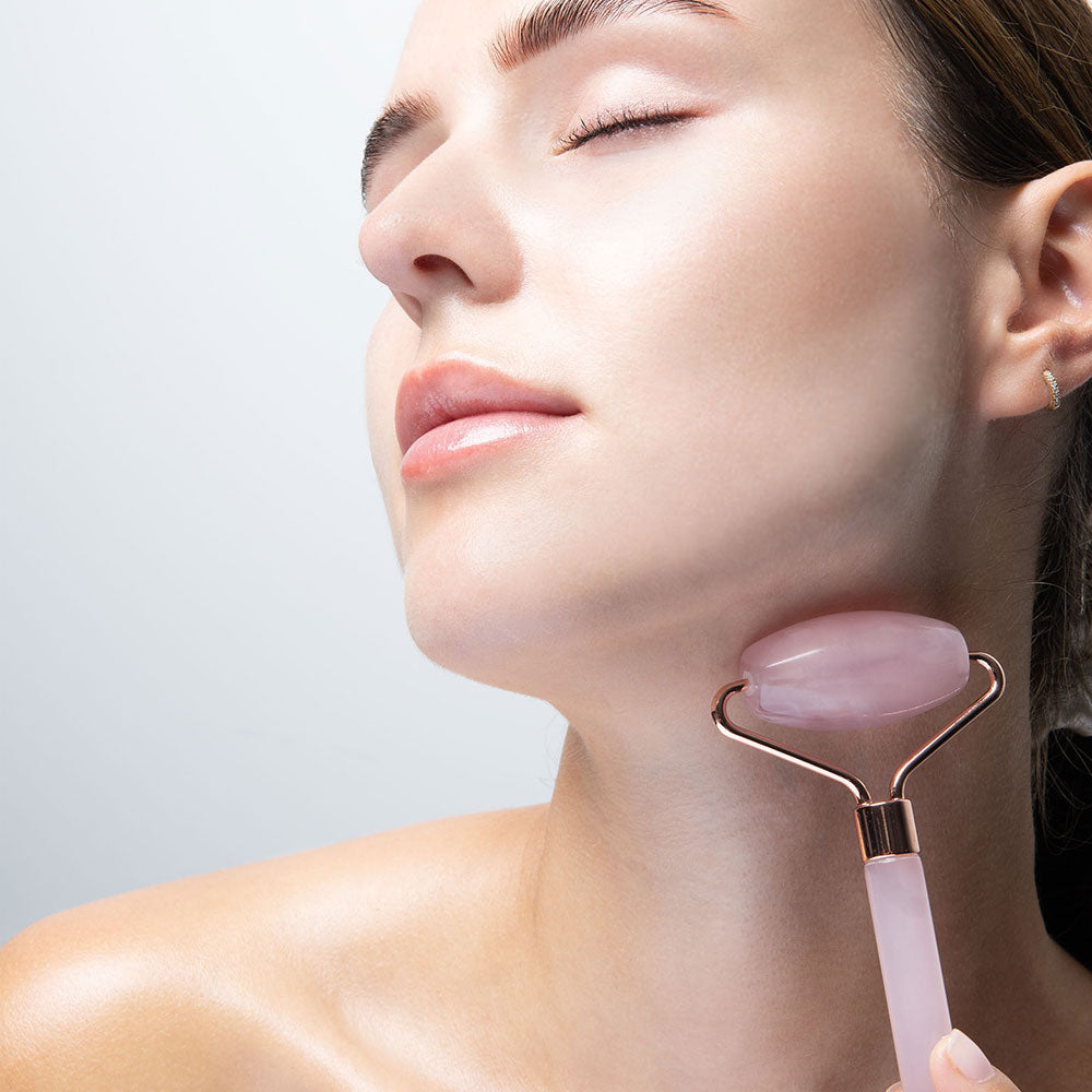 Brushworks - Rose Quartz Roller & Gua Sha