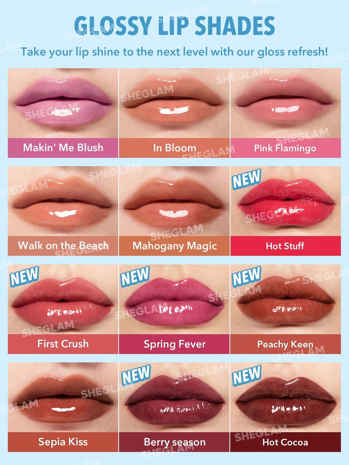 ملمع شفاه Pout-Perfect Shine من شيجلام، درجة Berry Season