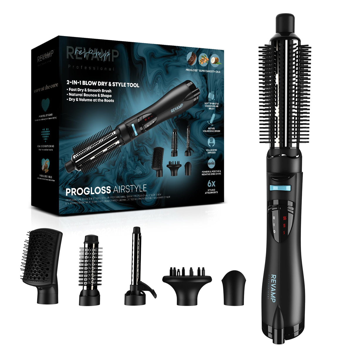 Revamp Progloss Interchangeable Hot Air Styling Brush 6-in-1