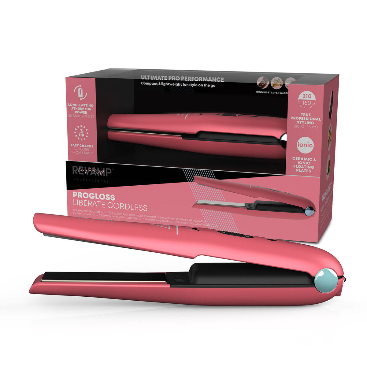 Revamp - Liberate Cordless Compact Hair - Straightener - Pink
