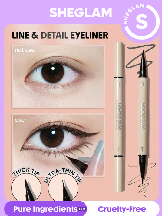 SHEGLAM Multi-Tasker Line & Detail Eyeliner Pen-Black