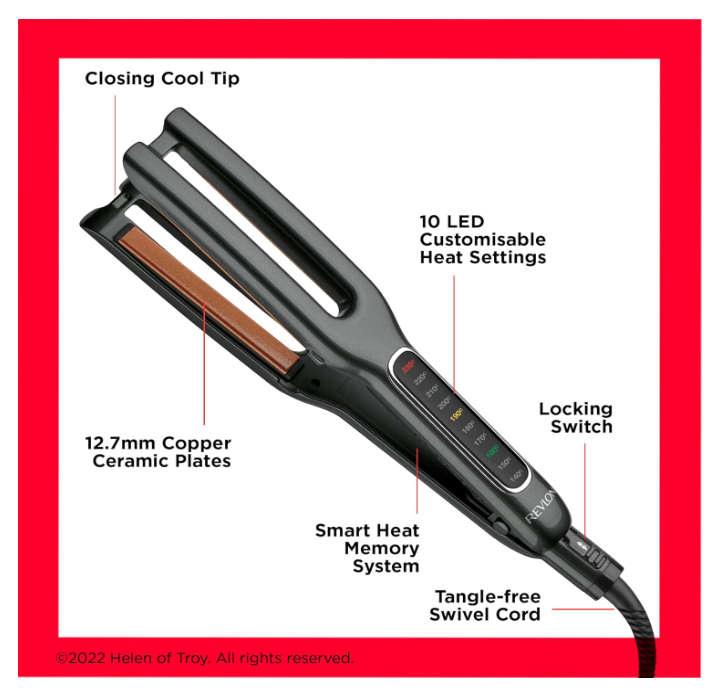 Revlon Double Straight Copper Ceramic Dual Plate Straightener