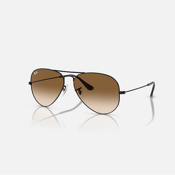 Ray-ban Aviator Gradient Black & Brown Pilot Sunglasses For Unisex Xl
