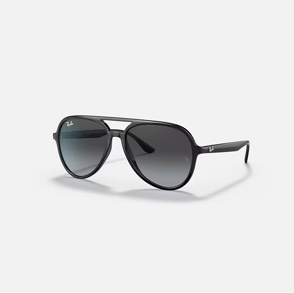 Ray-ban Rb4376 Black & Grey Gradient Pilot Sunglasses For Unisex L