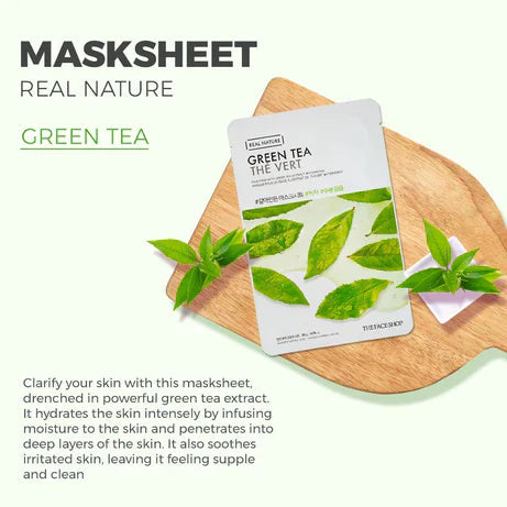 قناع الوجه "ريال نيتشر" بخلاصة الشاي الأخضر من ذا فيس شوب