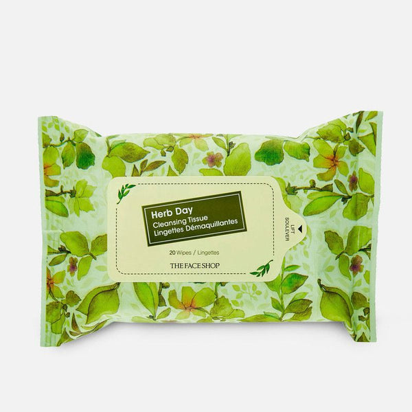The Faceshop Herb Day Cleansing Wipes 20 Wipes Per Pack
