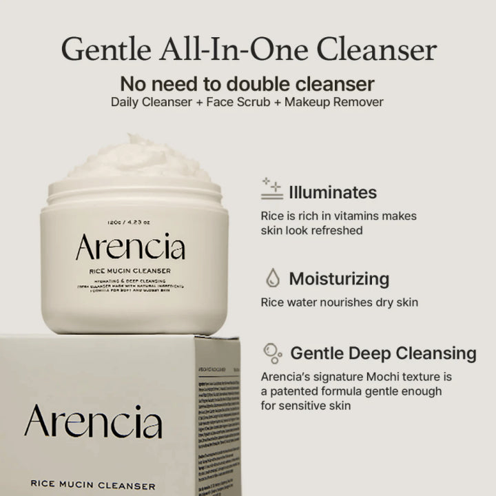 Arencia: Rice Mochi Cleanser - Rice Mucin 120ml