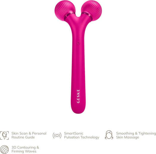 Geske Face Care - Sonic Facial & Body Roller - 4 in 1 Magenta