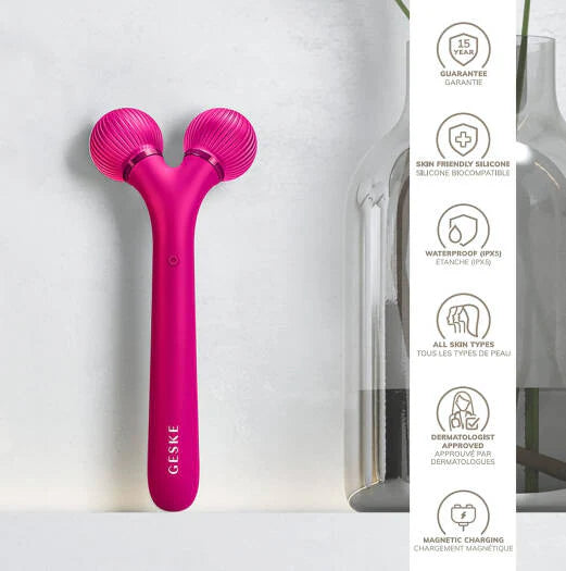 Geske Face Care - Sonic Facial & Body Roller - 4 in 1 Magenta