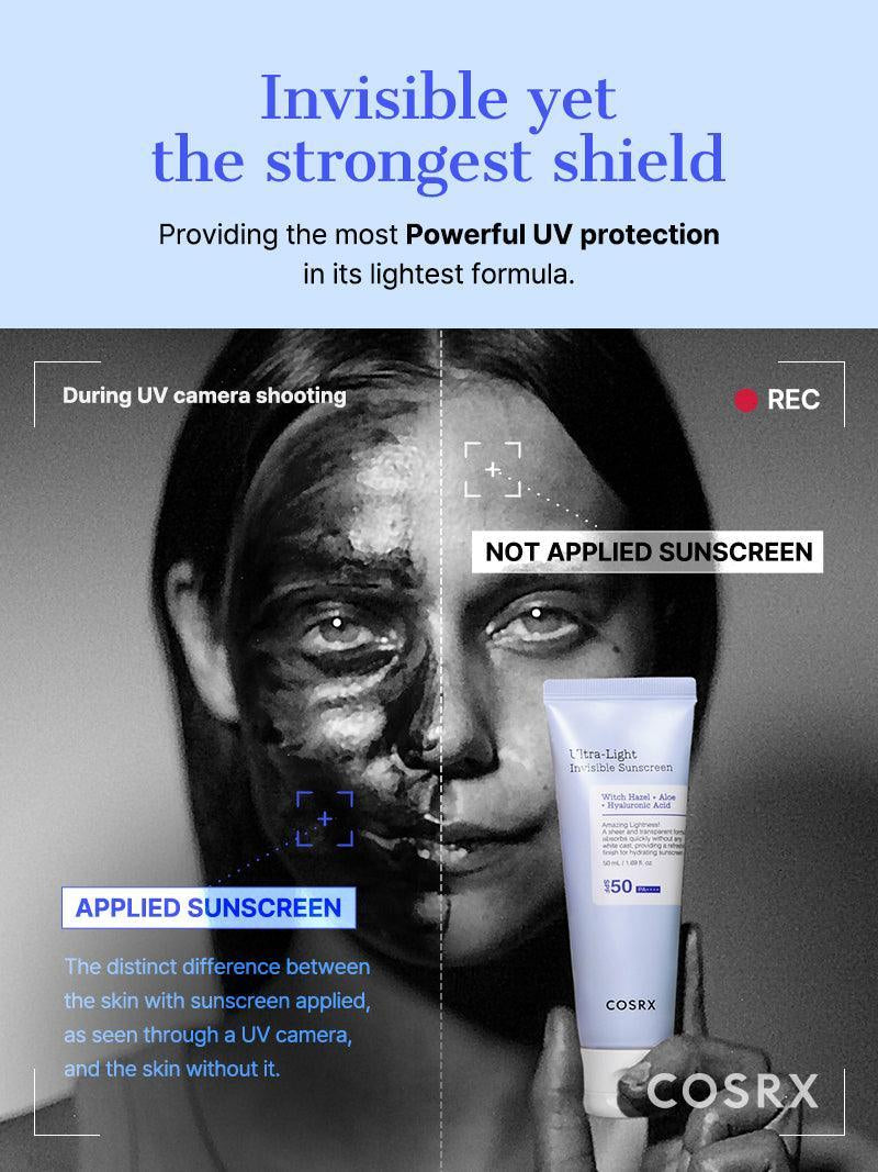 واقي شمس كوزركس ألترا لايت غير مرئي بمعامل حماية SPF50، سعة 50 مل