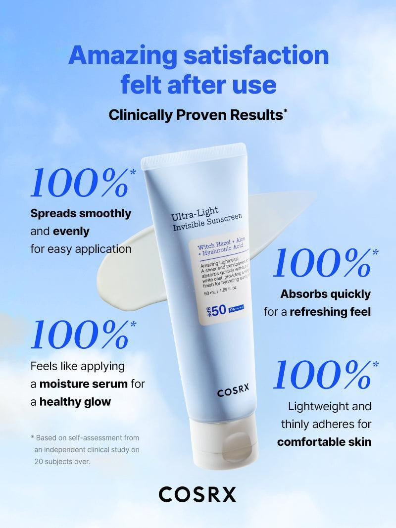 واقي شمس كوزركس ألترا لايت غير مرئي بمعامل حماية SPF50، سعة 50 مل