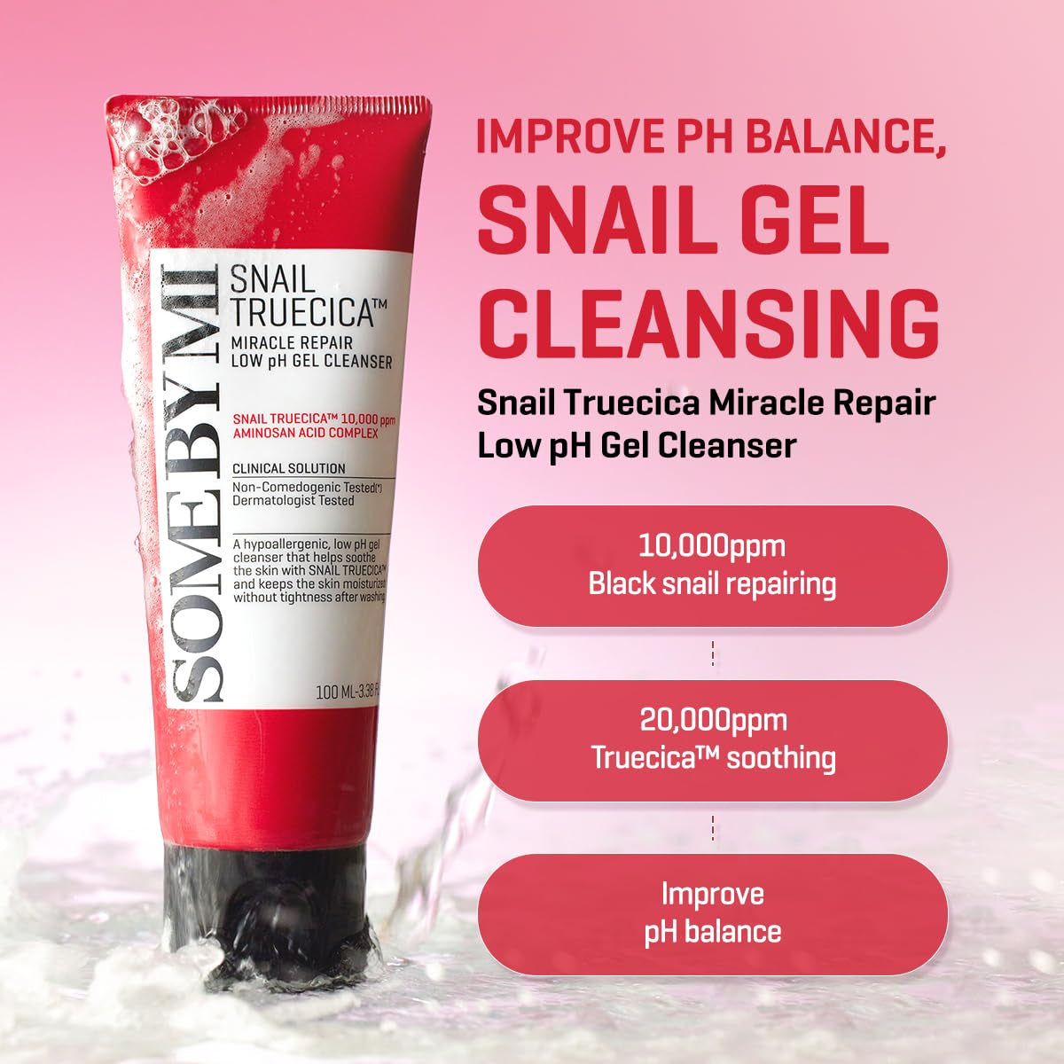 Some By Mi - Snail Truecica Miracle Repair Low pH Gel Cleanser – 100 ML