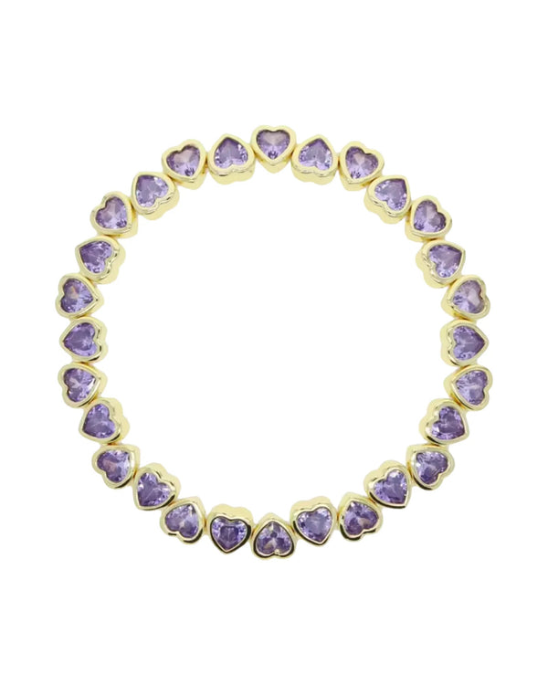 Sonrisa Purple Hearts Bracelet