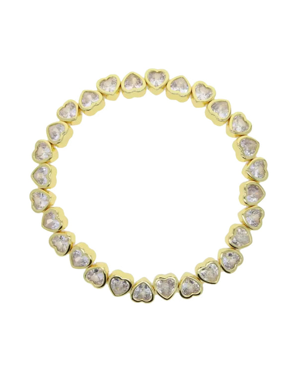 Sonrisa White - Gold Hearts Bracelet