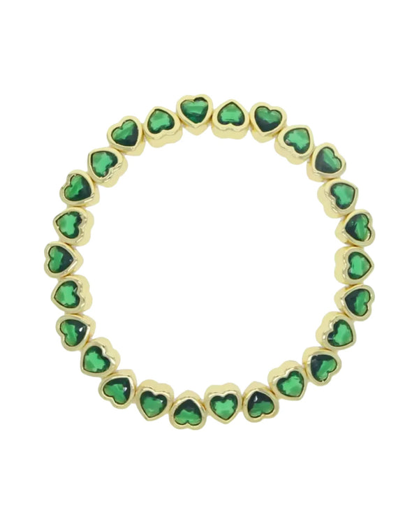 Sonrisa Green Hearts Bracelet