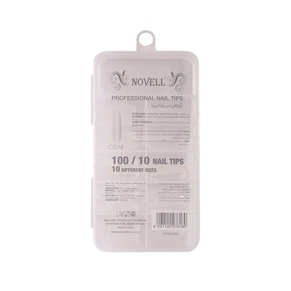 Novell Nail Tips Professional Clear 10 Sizes- 10 Each