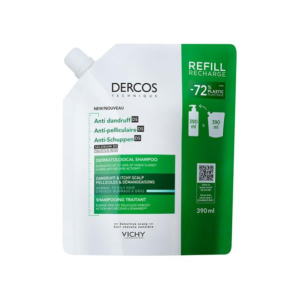 Vichy Dercos Anti-Dandruff DS Treatment Shampoo for Normal to Oily Hair Refill 390ml