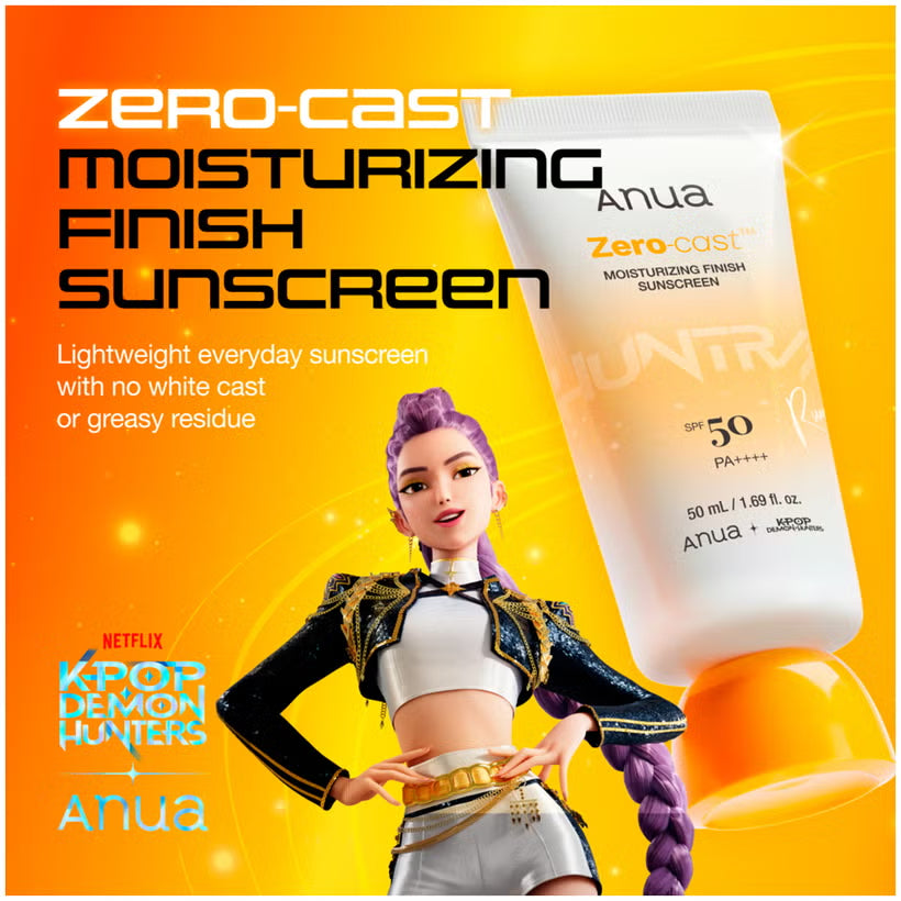 Anua K-Pop Demon Hunters Zero-Cast Moisturizing Finish Sunscreen SPF50+ PA++++ 50ml