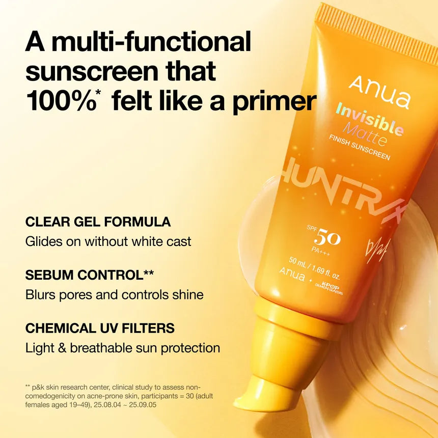 Anua K-Pop Demon Hunters Invisible Matte Finish Sunscreen SPF50+ PA++++ 50ml
