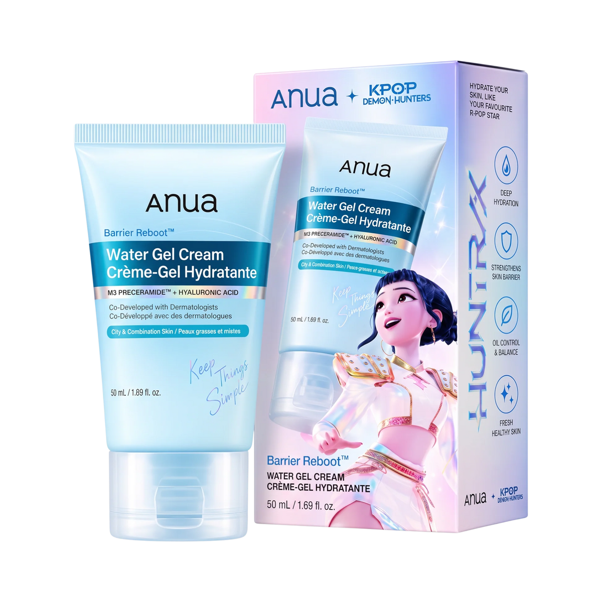 Anua x K-Pop Demon Hunters Barrier Reboot Water Gel Cream 50ml