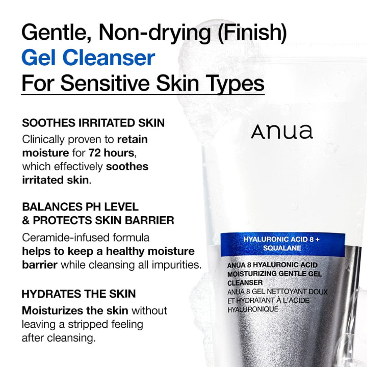 Anua Hyaluronic Acid 8+ Gentle Gel Cleanser 150ml