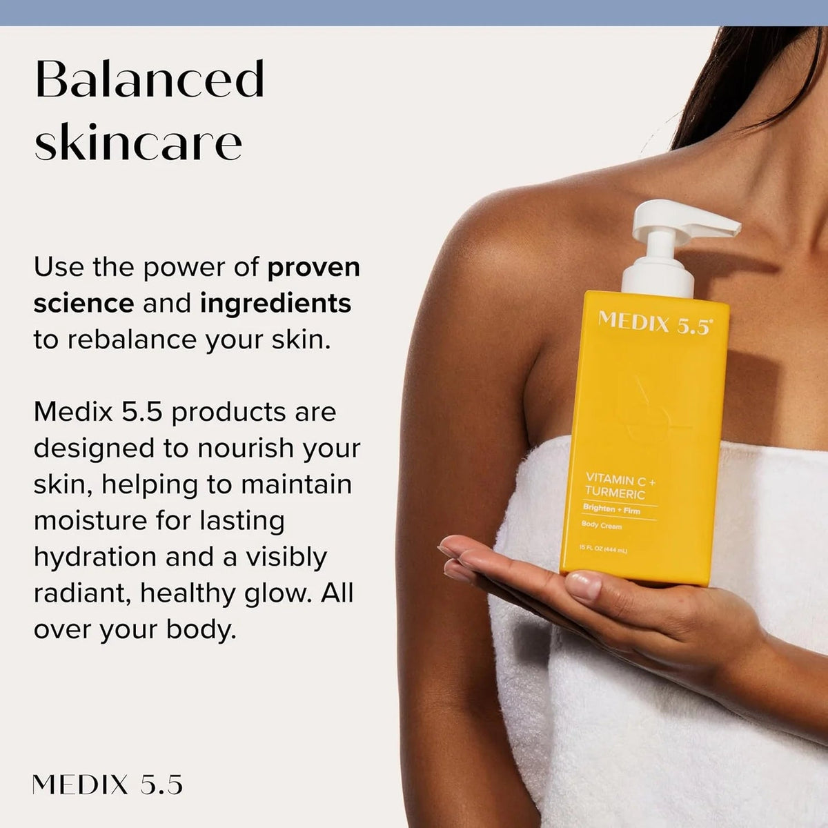 Medix 5.5 Vitamin C + Turmeric Brightening and Firming Body Cream 444ml