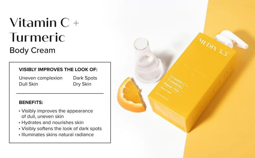 Medix 5.5 Vitamin C + Turmeric Brightening and Firming Body Cream 444ml