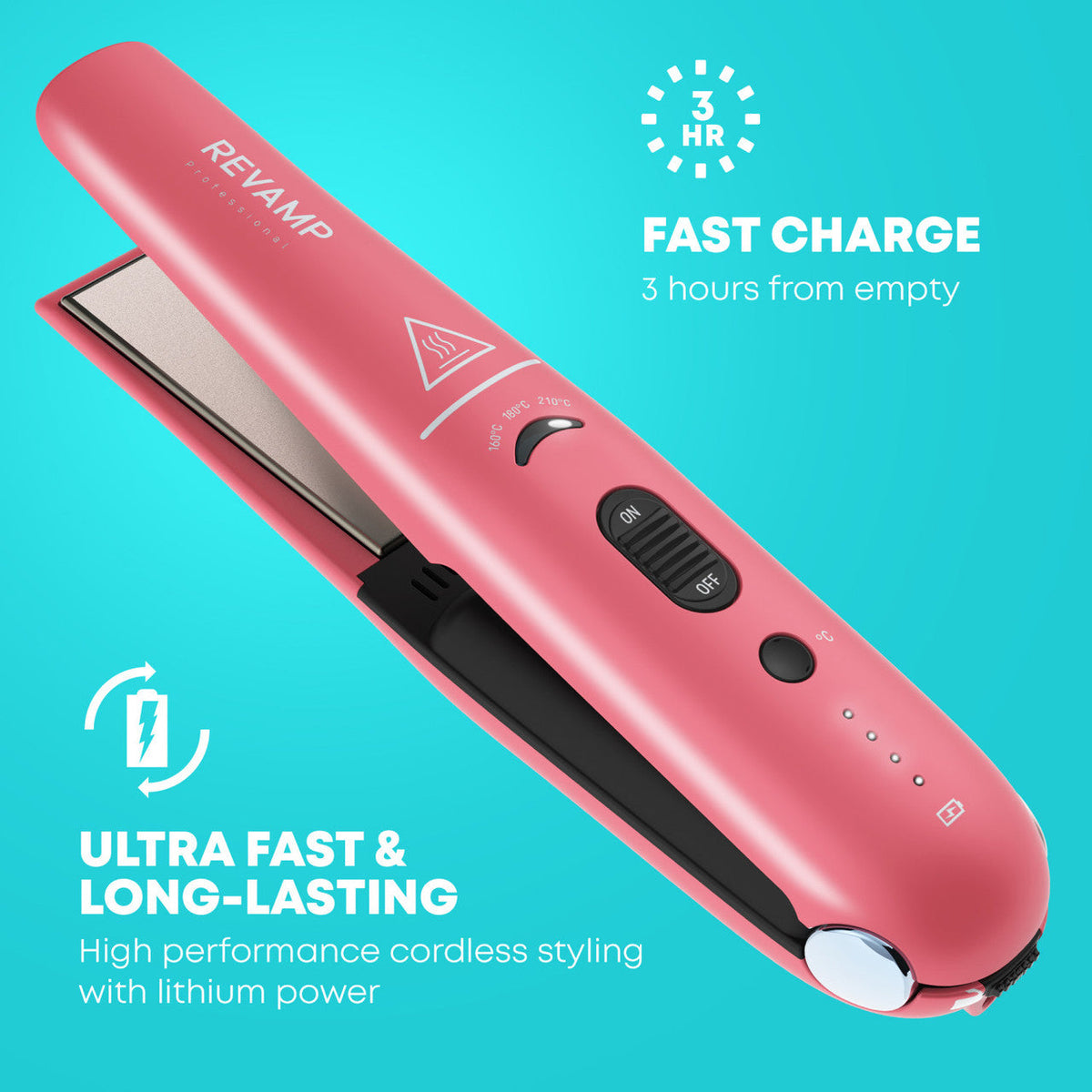 Revamp - Liberate Cordless Compact Hair - Straightener - Pink