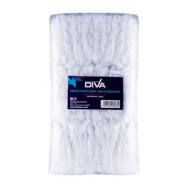 Diva Disposable Headband Non Woven - White 100 Pcs