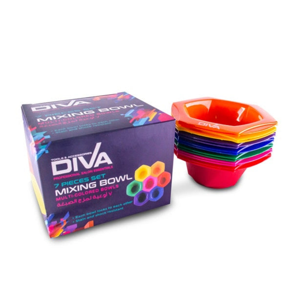 Diva Rainbow Tint Bowl Set - 7 Assorted Color