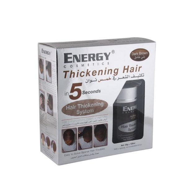 Energy Cosmetics Hair Thickening System  Dark Brown - Kit