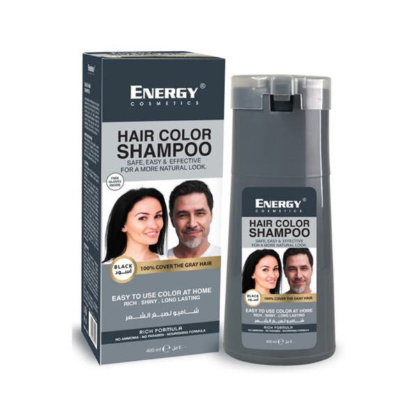 Energy Cosmetics Hair Coloring Shampoo Black 400ML