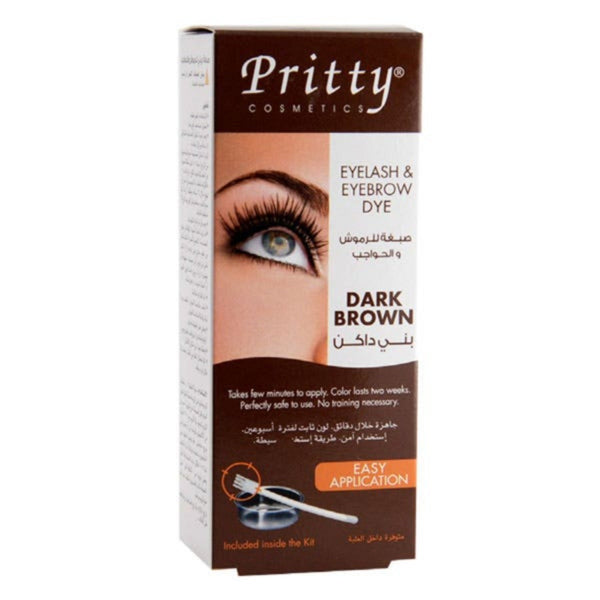 Pritty Eyelash & Eyebrow Dye Kit - Dark Brown